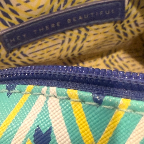Stella & Dot Teal and Yellow Patterned Pouch - Picture 7 of 7